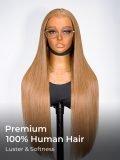 Coffee Latte Color M Hairline Silky Straight 13x6 Lace Frontal Wig - Image 5