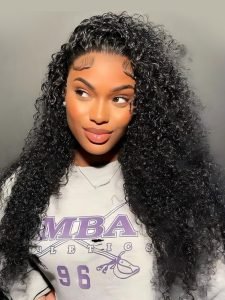 Full Density Curly Human Hair 13u00d74 Lace Front Wig Closure Wig For Beginners - Image 2