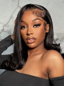 Side Part 90's Flipped Ends Bob Glueless 5x7 Lace Front Human Hair Wigs