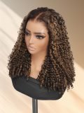 4/27 Highlight Burmese Curly 5x7 Glueless Lace Front Wig 250% Density - Image 2