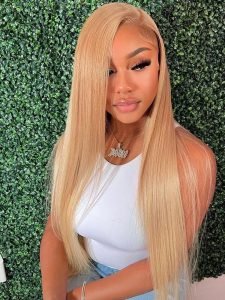 Honey Blonde Lace Front Wig #27 Color Ombre Human Hair Wigs - Image 2