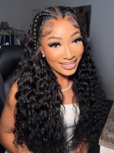 Pre Braided Pre Styled Ready To Go Deep Wave 13*6 Frontal Wig