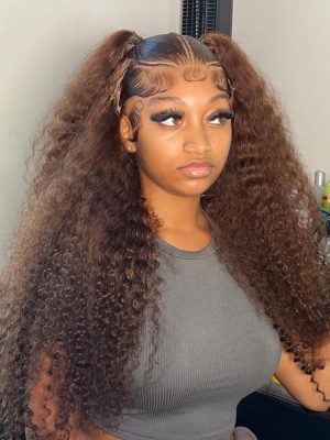 Glueless #4 Color Deep Wave Stylist Pre-Braided 13x6 Front Wig