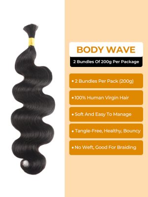 Body Wave Straight Human Hair Bulk For Braiding 14-24 Inches