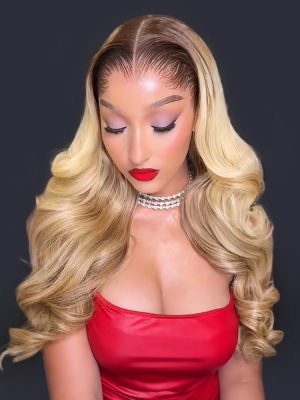 Ombre Blonde Lagos Hairline Loose Body Wave 13x6 Lace Frontal Wig