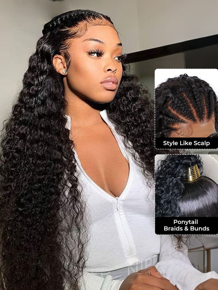 1_24 Human Hair Full Lace Wigs 180% Density Deep Wave Wigs For Women - Image 1