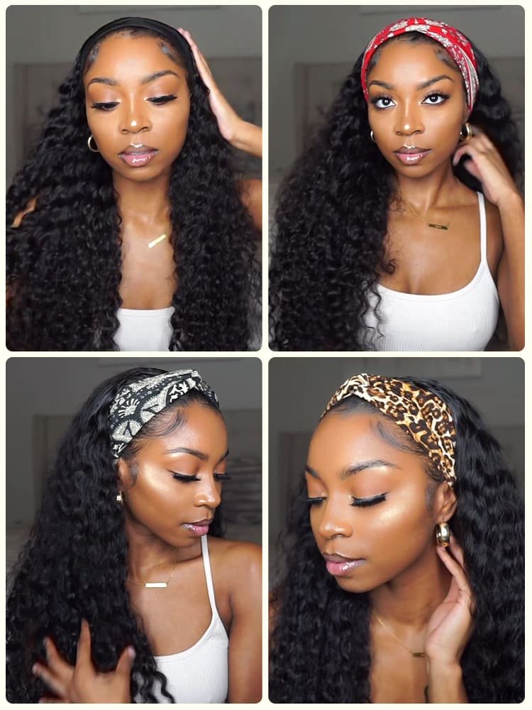 1_26_2 Curly Headband Wigs For Black Women Human Hair Wigs - Image 1