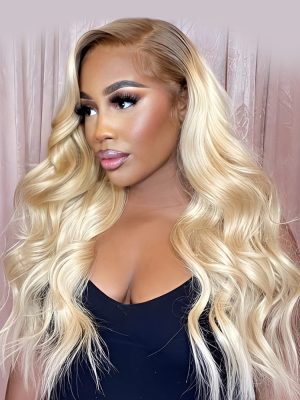 Ombre Color Wig #4/613 Body Wave Human Hair Lace Wig