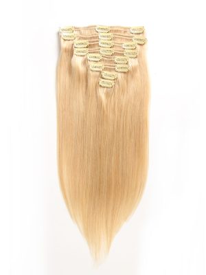 Clip In Hair Extensions Light Color Human Hair #613 Blonde Hair Extensions