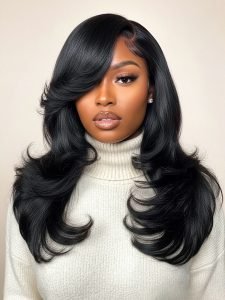 Kash Doll Curls Layered Cut Body Wave 13x4 Lace Frontal Wig Pre Cut & Bleached - Image 11