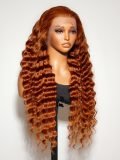Ginger Orange Deep Wave 13x6 Lace Frontal Wig Parting Max Natural Hairline - Image 6