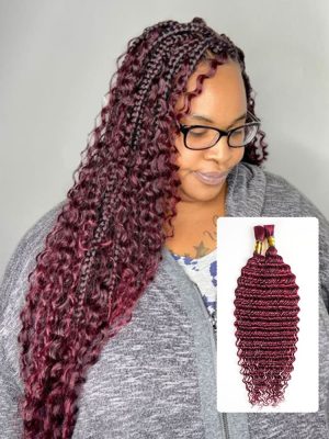 Deep Wave #99J Color Hair Bulk For Braiding Human Hair 100g