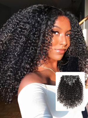 Alipearl Seamless Curly Wave Clip In Human Hair Extensions