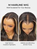 M Hairline Skunk Stripe 250 Density Body Wave 13u00d76 Lace Front Wig - Image 3