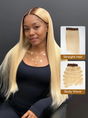T4/613 Ombre Color Bundles Human Hair Body Wave And Straight