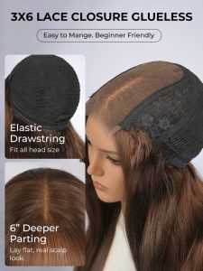 #4 Dark Brown Loose Body Lace Front Glueless Wig With Curtain Bangs - Image 5