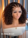16Inch Braided Wigs Braided Deep Wave Short Bob Human Hair Lace Frontal Wigs - Image 5