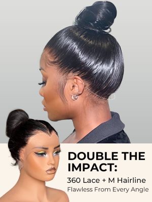 M Hairline 360 Lace Frontal Straight Wig 250% Density