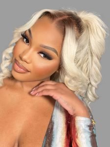 Blonde Body Wave 360 Glueless Lace Wig With Dark Root 250 Density