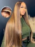 300% Density 13x6 HD Lace Front 4/27 Highlight Straight Wigs - Image 2