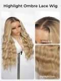 12A Raw Hair Toffee Swirl Blonde Loose Body Wave 13x4 HD Lace Front Wig - Image 2