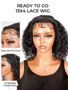 Water Wave Pre Styled 13x4 Lace Frontal Wigs Ready To Go - Image 3