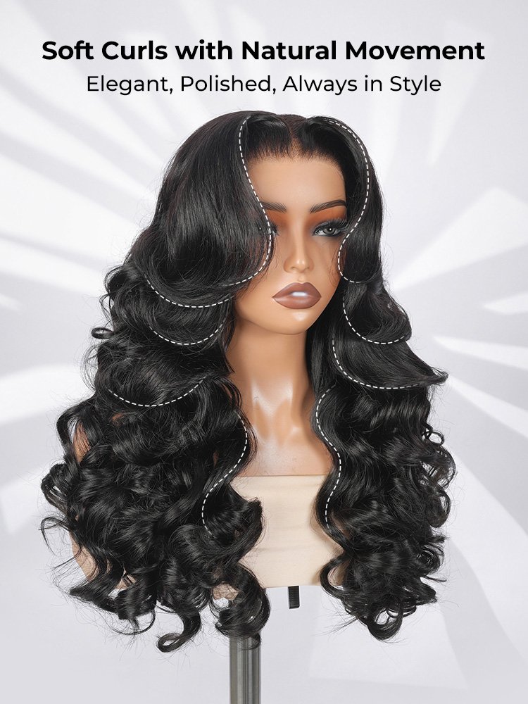 1_54 Butterfly Cut Body Wave Ready To Go Wig 6x8 Lace Face Framing Layers - Image 1