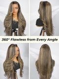 Highlight Kash Doll Curls Layered Cut Loose Body Wave 13x4 Lace Frontal Wig - Image 11