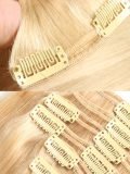 Clip In Hair Extensions Light Color Human Hair #613 Blonde Hair Extensions - Image 3