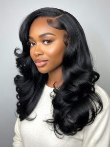 Kash Doll Curls Layered Cut Body Wave 13x4 Lace Frontal Wig Pre Cut & Bleached - Image 13