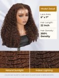 Dark Brown 250 Density Full Burmese Curly Pre-Cut 7x5 Lace Front Wig - Image 3