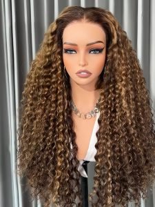 Highlight Human Hair Lace Front Wigs Deep Wave Ombre Lace Front Wigs - Image 7