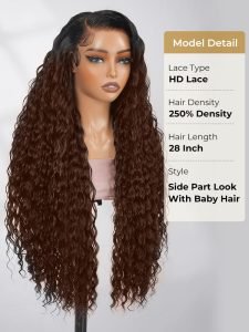 Side Part Brown Color Loose Deep 6*8 HD Lace Pre Plucked Ready To Go Wigs - Image 6
