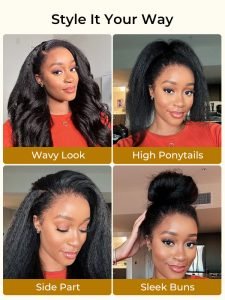 Yaki Straight 360 Glueless Lace Wig Ready To Go Natural Hairline - Image 2