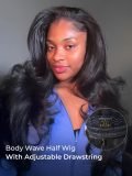 Affordable 250 Density Body Wave Glueless Half Wig Human Hair - Image 2