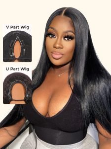 Straight U Part Wig Human Hair V Part Wigs For Sale