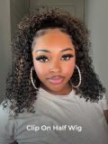 Blonde Highlighted Glueless Water Wave 3 In 1 Half Wig Human Hair - Image 2