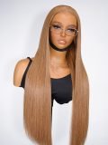 Coffee Latte Color M Hairline Silky Straight 13x6 Lace Frontal Wig - Image 4