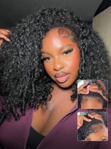Burmese Curly Puffy Glueless Half Wig Easy To Wear 250 High Density