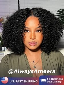 250 Density Tiktok Hot Selling Short Curly Lace Front Wig Ready To Go Glueless Human Hair