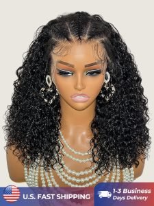 Braiding Human Hair 13u00d74 Lace Front Curly Bob Wigs Pre-Bleached With Full Density