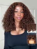 Dark Brown 250 Density Full Burmese Curly Pre-Cut 7x5 Lace Front Wig - Image 9