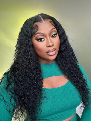 Glueless Water Wave Ready To Go 5*7 Lace Front Wig 150 Density