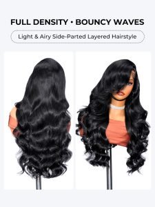 Kash Doll Curls Layered Cut Body Wave 13x4 Lace Frontal Wig Pre Cut & Bleached - Image 5