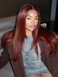 Straight Layered Cut Glueless Reddish Brown 5*7 Lace Wig Ready To Go - Image 4