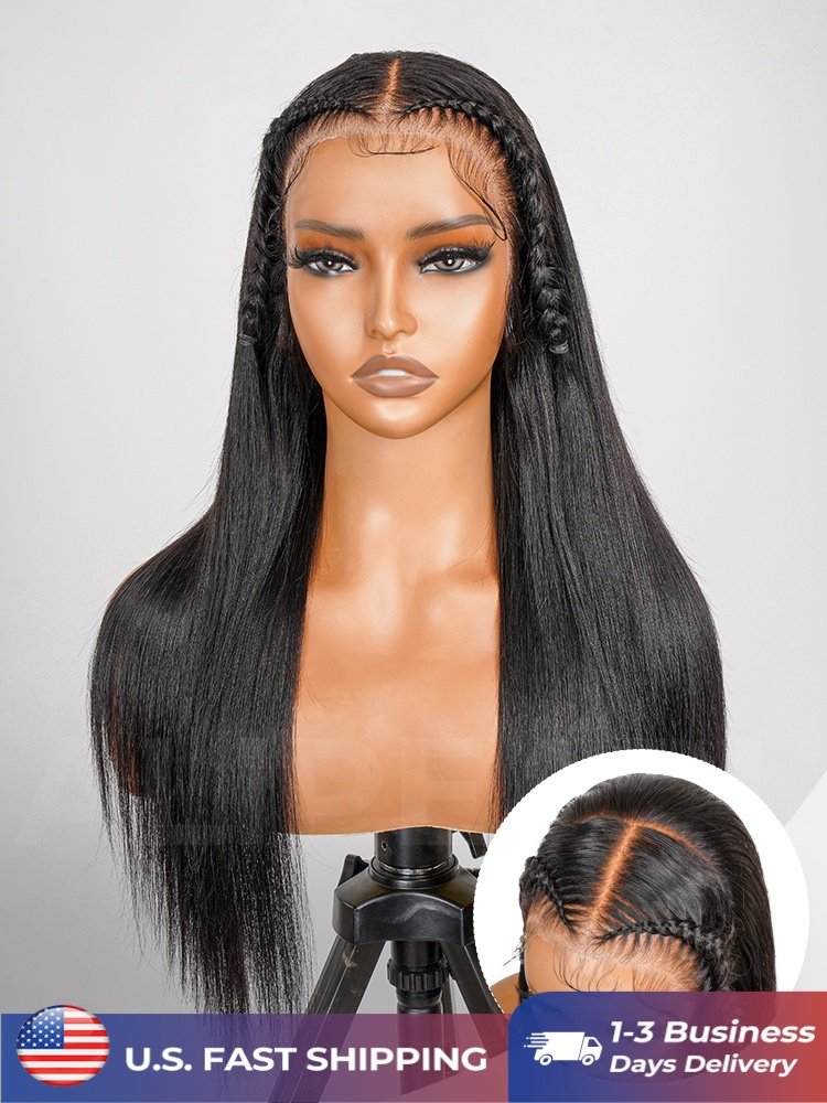 1_84_1_1 Ready To Go Pre-Braided Straight 13x4 Lace Front Wig Glueless - Image 1