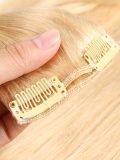 Clip In Hair Extensions Light Color Human Hair #613 Blonde Hair Extensions - Image 4
