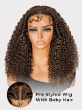 #4 Dark Brown Pre Styled Curly 13x4 Lace Wig With Baby Hair - Image 2