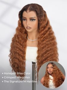 Crimp Wavy Honeyed Bliss Drawstring 13x6 Lace Front Wig M Hairline - Image 3