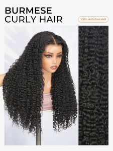Burmese Curly HD Lace Front High Density Wigs Human Hair - Image 2